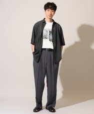 KHBGD49069 a.v.v MEN(アー・ヴェ・ヴェ) ワンランク上の印象を与えるカジュアルシャツ【イージーケア/洗濯機で洗える/毛玉になりにくい】スカシウェーブゴブソデオープンカラーシャツ オレンジ