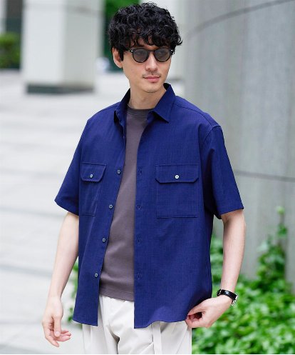 KHBGD53059 a.v.v MEN 【接触冷感/吸水速乾/UVカット/ストレッチ/イージーケア/洗濯機で洗える】リライト　Ｗポケットシャツ
