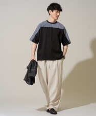 KHBGD61069 a.v.v MEN(アー・ヴェ・ヴェ) 【洗濯機で洗える】ワイドストライプゴブソデオープンカラーシャツ ダークグレー