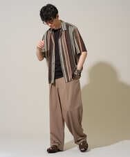 KHBGD61069 a.v.v MEN(アー・ヴェ・ヴェ) 【洗濯機で洗える】ワイドストライプゴブソデオープンカラーシャツ ダークグレー