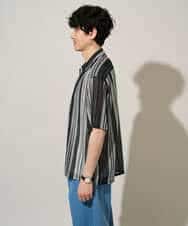 KHBGD61069 a.v.v MEN(アー・ヴェ・ヴェ) 【洗濯機で洗える】ワイドストライプゴブソデオープンカラーシャツ ダークグレー