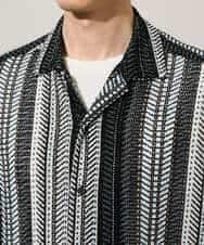 KHBGD61069 a.v.v MEN(アー・ヴェ・ヴェ) 【洗濯機で洗える】ワイドストライプゴブソデオープンカラーシャツ ダークグレー