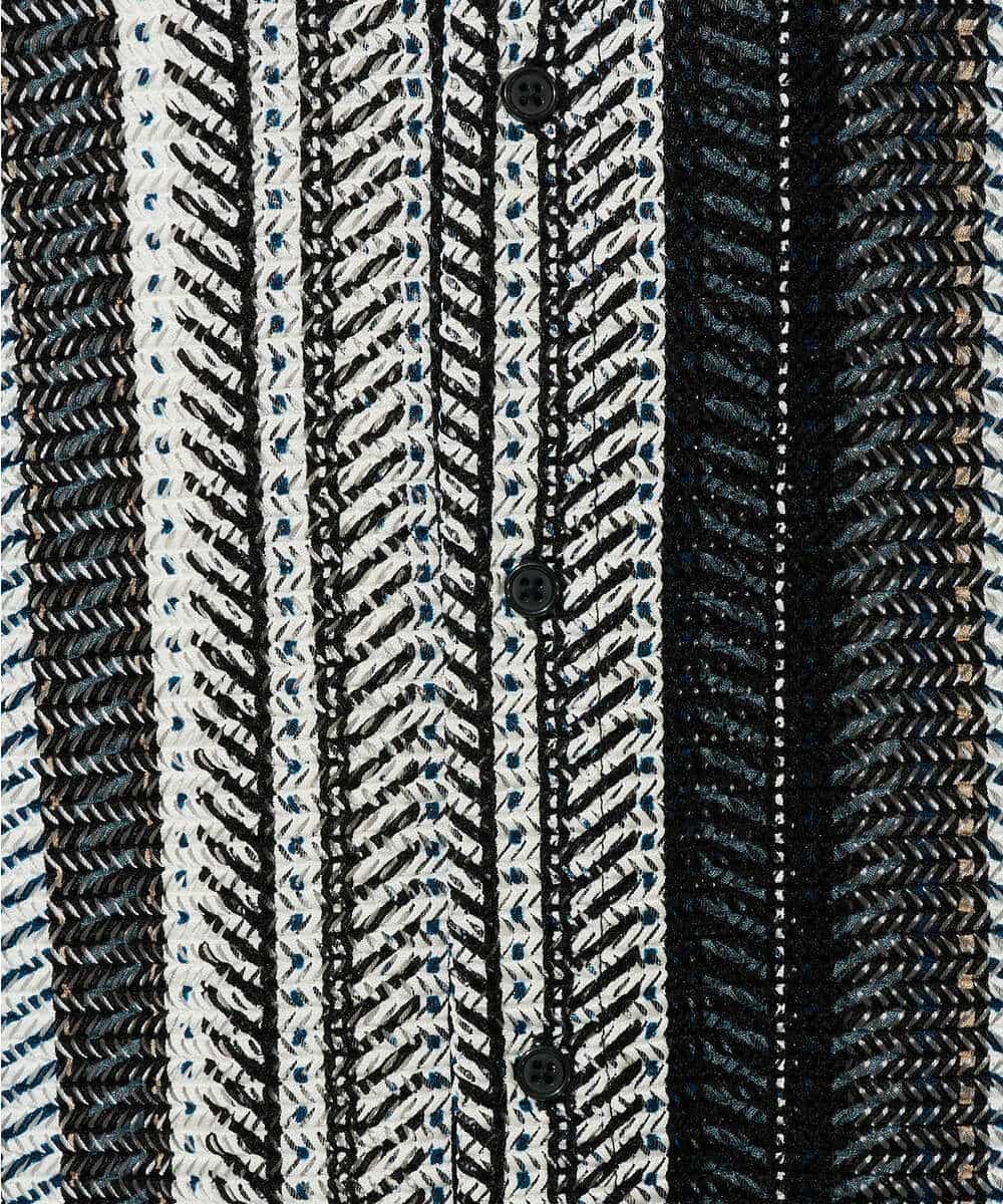 KHBGD61069 a.v.v MEN(アー・ヴェ・ヴェ) 【洗濯機で洗える】ワイドストライプゴブソデオープンカラーシャツ ダークグレー