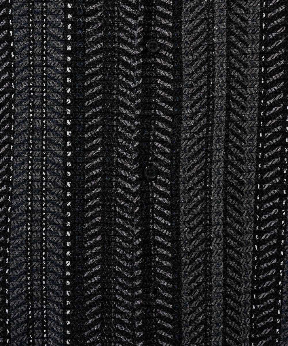 KHBGD61069 a.v.v MEN(アー・ヴェ・ヴェ) 【洗濯機で洗える】ワイドストライプゴブソデオープンカラーシャツ ダークグレー