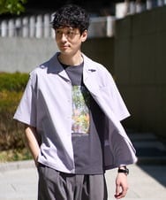 KHBGD78049 a.v.v MEN(アー・ヴェ・ヴェ) 【雑誌MonoMax5月号掲載】リライト　オープンカラーシャツ【イージーケア/洗濯機で洗える/接触冷感/吸水速乾/UVカット/ストレッチ】 ラベンダー