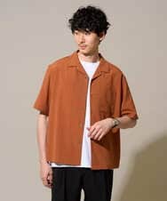 KHBGD78049 a.v.v MEN(アー・ヴェ・ヴェ) 〈接触冷感 / 遮熱 / 吸水速乾 / UVカット〉リライト オープンカラーシャツ【ストレッチ / イージーケア / 洗濯機で洗える】 ダークグレー