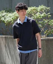 KHBGD78049 a.v.v MEN(アー・ヴェ・ヴェ) 【雑誌MonoMax5月号掲載】リライト　オープンカラーシャツ【イージーケア/洗濯機で洗える/接触冷感/吸水速乾/UVカット/ストレッチ】 ダークグレー