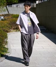 KHBGD78049 a.v.v MEN(アー・ヴェ・ヴェ) 【雑誌MonoMax5月号掲載】リライト　オープンカラーシャツ【イージーケア/洗濯機で洗える/接触冷感/吸水速乾/UVカット/ストレッチ】 ダークグレー