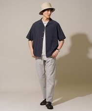 KHBGD78049 a.v.v MEN(アー・ヴェ・ヴェ) 〈接触冷感 / 遮熱 / 吸水速乾 / UVカット〉リライト オープンカラーシャツ【ストレッチ / イージーケア / 洗濯機で洗える】 ダークグレー