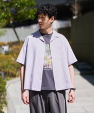 KHBGD78049 a.v.v MEN(アー・ヴェ・ヴェ) 【雑誌MonoMax5月号掲載】リライト　オープンカラーシャツ【イージーケア/洗濯機で洗える/接触冷感/吸水速乾/UVカット/ストレッチ】 ダークグレー