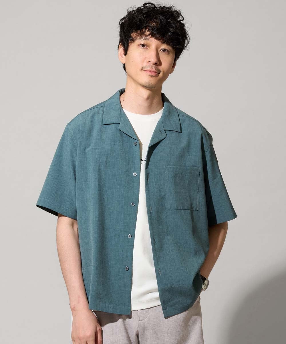 KHBGD78049 a.v.v MEN(アー・ヴェ・ヴェ) <新色&再入荷> ＼夏に嬉しい機能全部付き／　リライト オープンカラーシャツ ダークグレー