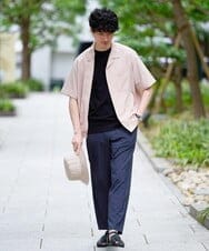 KHBGD78049 a.v.v MEN(アー・ヴェ・ヴェ) 〈接触冷感 / 遮熱 / 吸水速乾 / UVカット〉リライト オープンカラーシャツ【ストレッチ / イージーケア / 洗濯機で洗える】 ダークグレー