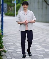 KHBGD78049 a.v.v MEN(アー・ヴェ・ヴェ) 〈接触冷感 / 遮熱 / 吸水速乾 / UVカット〉リライト オープンカラーシャツ【ストレッチ / イージーケア / 洗濯機で洗える】 ダークグレー