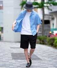 KHBGD78049 a.v.v MEN(アー・ヴェ・ヴェ) 〈接触冷感 / 遮熱 / 吸水速乾 / UVカット〉リライト オープンカラーシャツ【ストレッチ / イージーケア / 洗濯機で洗える】 ダークグレー