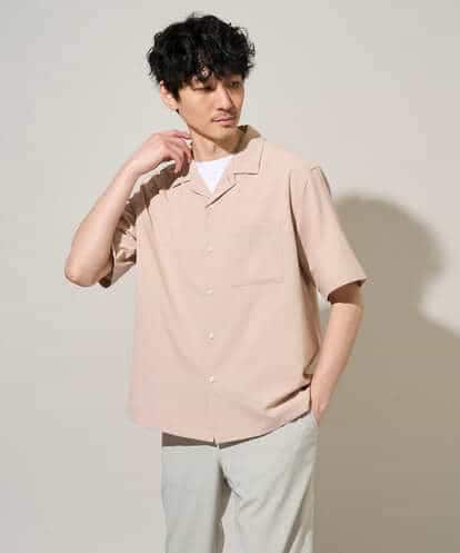 KHBGD78049 a.v.v MEN 【イージーケア/洗濯機で洗える/接触冷感/吸水速乾/UVカット/ストレッチ】リライト　オープンカラーシャツ