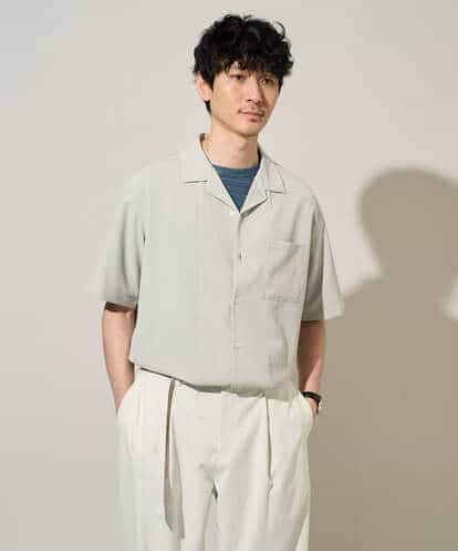 KHBGD78049 a.v.v MEN 【イージーケア/洗濯機で洗える/接触冷感/吸水速乾/UVカット/ストレッチ】リライト　オープンカラーシャツ