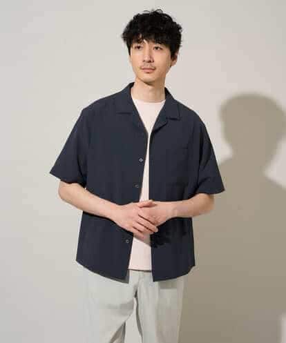 KHBGD78049 a.v.v MEN 【イージーケア/洗濯機で洗える/接触冷感/吸水速乾/UVカット/ストレッチ】リライト　オープンカラーシャツ