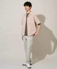 KHBGD78049 a.v.v MEN(アー・ヴェ・ヴェ) 【雑誌MonoMax5月号掲載】リライト　オープンカラーシャツ【イージーケア/洗濯機で洗える/接触冷感/吸水速乾/UVカット/ストレッチ】 ダークグレー