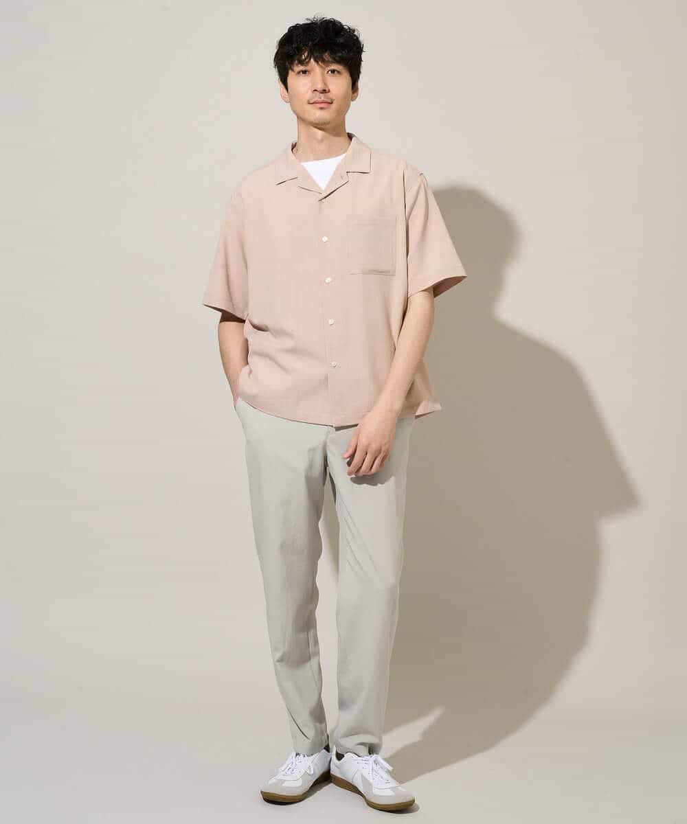 KHBGD78049 a.v.v MEN(アー・ヴェ・ヴェ) 【雑誌MonoMax5月号掲載】リライト　オープンカラーシャツ【イージーケア/洗濯機で洗える/接触冷感/吸水速乾/UVカット/ストレッチ】 ダークグレー