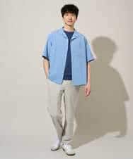 KHBGD78049 a.v.v MEN(アー・ヴェ・ヴェ) 【雑誌MonoMax5月号掲載】リライト　オープンカラーシャツ【イージーケア/洗濯機で洗える/接触冷感/吸水速乾/UVカット/ストレッチ】 ダークグレー