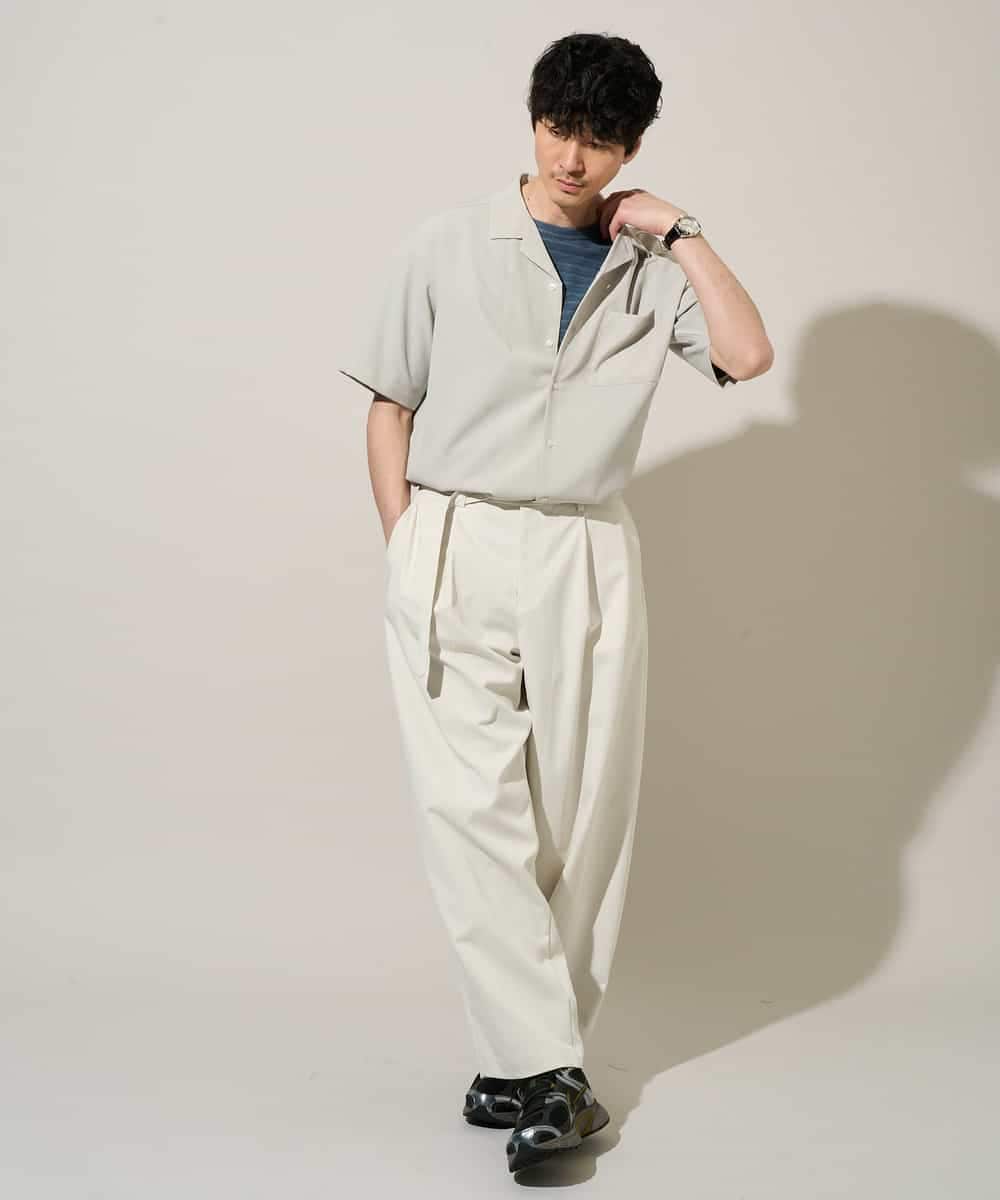 KHBGD78049 a.v.v MEN(アー・ヴェ・ヴェ) 【雑誌MonoMax5月号掲載】リライト　オープンカラーシャツ【イージーケア/洗濯機で洗える/接触冷感/吸水速乾/UVカット/ストレッチ】 ダークグレー