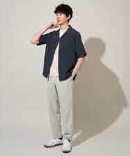 KHBGD78049 a.v.v MEN(アー・ヴェ・ヴェ) 【雑誌MonoMax5月号掲載】リライト　オープンカラーシャツ【イージーケア/洗濯機で洗える/接触冷感/吸水速乾/UVカット/ストレッチ】 ダークグレー