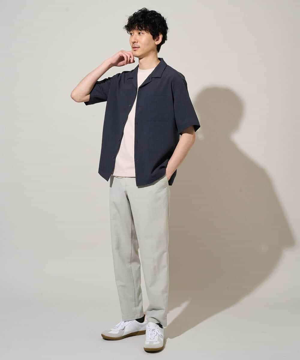 KHBGD78049 a.v.v MEN(アー・ヴェ・ヴェ) 【雑誌MonoMax5月号掲載】リライト　オープンカラーシャツ【イージーケア/洗濯機で洗える/接触冷感/吸水速乾/UVカット/ストレッチ】 ダークグレー