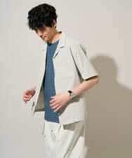 KHBGD78049 a.v.v MEN(アー・ヴェ・ヴェ) 【雑誌MonoMax5月号掲載】リライト　オープンカラーシャツ【イージーケア/洗濯機で洗える/接触冷感/吸水速乾/UVカット/ストレッチ】 ダークグレー