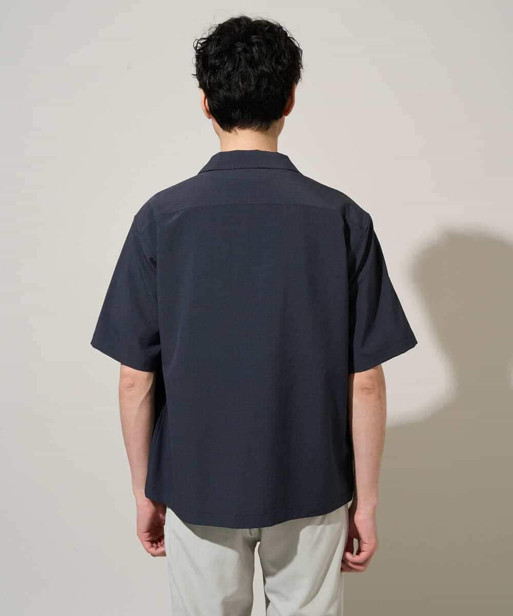 KHBGD78049 a.v.v MEN(アー・ヴェ・ヴェ) 【雑誌MonoMax5月号掲載】リライト　オープンカラーシャツ【イージーケア/洗濯機で洗える/接触冷感/吸水速乾/UVカット/ストレッチ】 ダークグレー