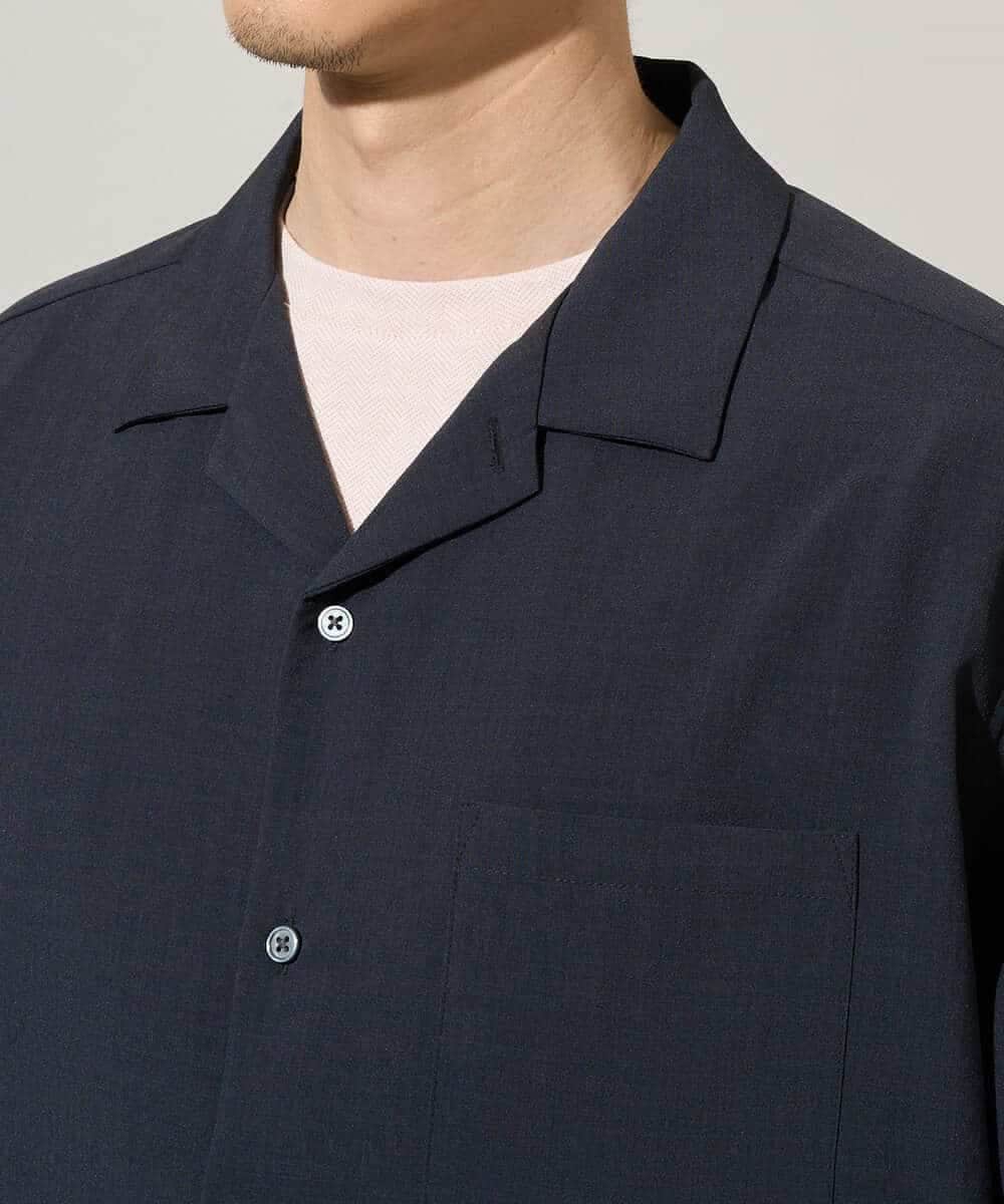 KHBGD78049 a.v.v MEN(アー・ヴェ・ヴェ) 【雑誌MonoMax5月号掲載】リライト　オープンカラーシャツ【イージーケア/洗濯機で洗える/接触冷感/吸水速乾/UVカット/ストレッチ】 ダークグレー