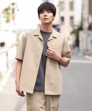 KHBGP40044 a.v.v MEN(アー・ヴェ・ヴェ) 【S-XXL/速乾】リライト オープンカラーシャツ ブルー