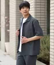 KHBGP40044 a.v.v MEN(アー・ヴェ・ヴェ) 【S-XXL/速乾】リライト オープンカラーシャツ ブルー