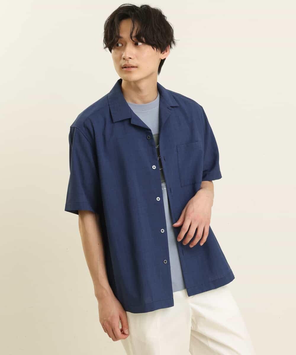 KHBGP40044 a.v.v MEN(アー・ヴェ・ヴェ) 【S-XXL/速乾】リライト オープンカラーシャツ ブルー