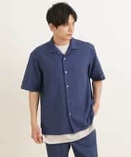 KHBGP40044 a.v.v MEN(アー・ヴェ・ヴェ) 【S-XXL/速乾】リライト オープンカラーシャツ ブルー
