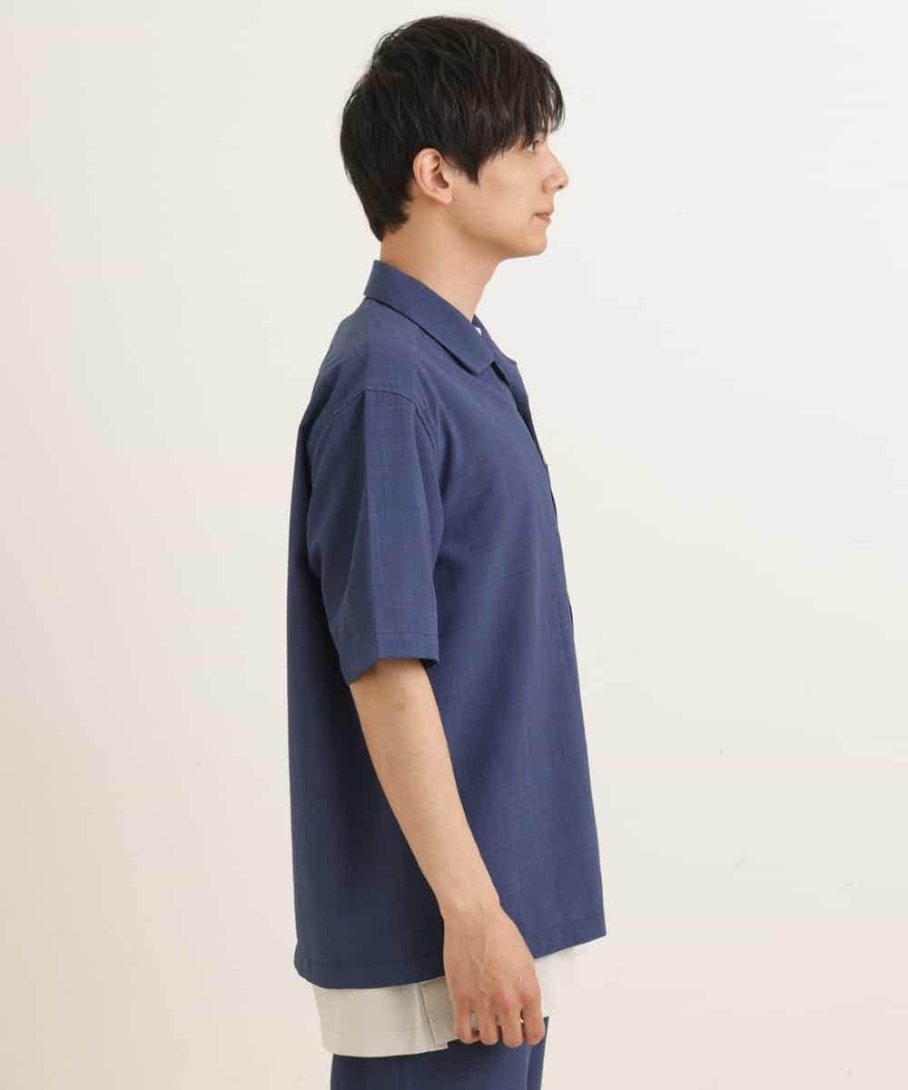 KHBGP40044 a.v.v MEN(アー・ヴェ・ヴェ) 【S-XXL/速乾】リライト オープンカラーシャツ ブルー