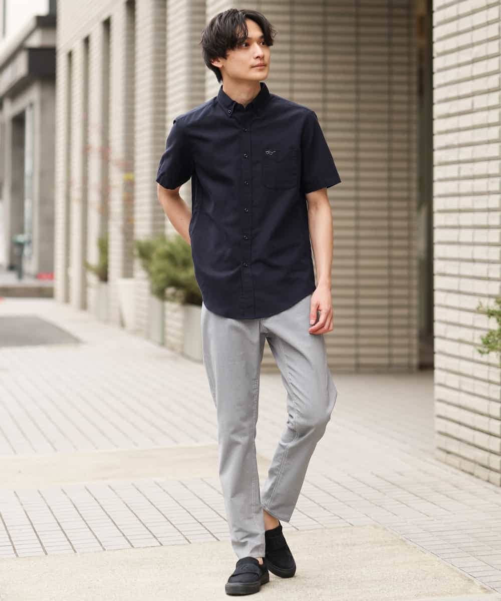 KHBGP43039 a.v.v MEN(アー・ヴェ・ヴェ) 【S-XXL】オックス半袖シャツ ライトブルー