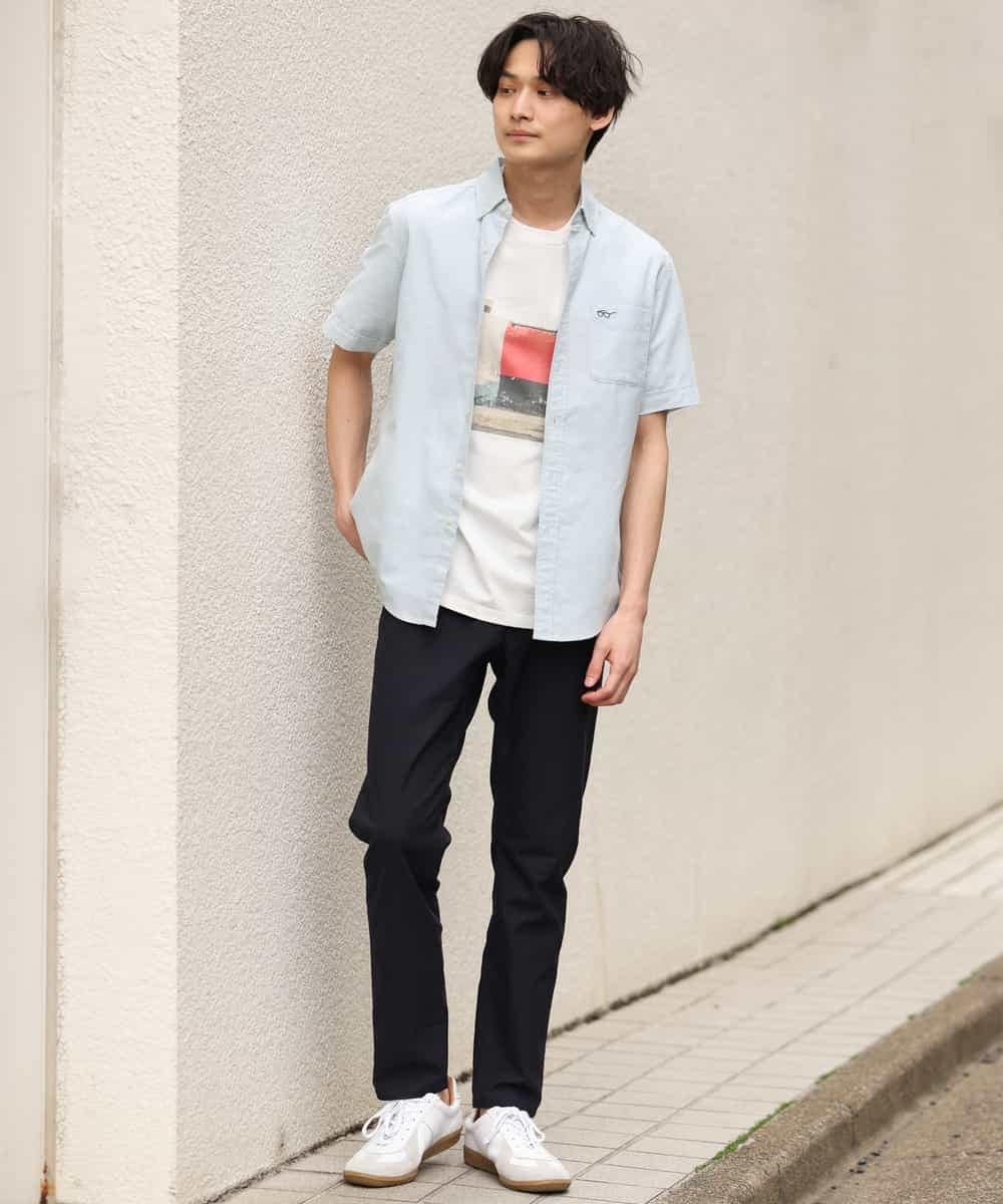 KHBGP43039 a.v.v MEN(アー・ヴェ・ヴェ) 【S-XXL】オックス半袖シャツ ライトブルー