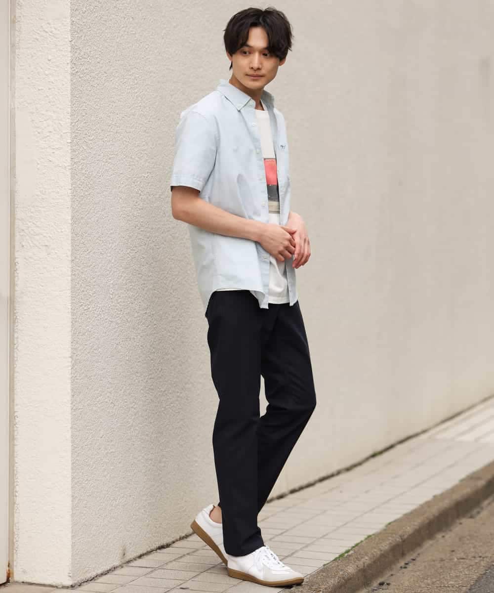 KHBGP43039 a.v.v MEN(アー・ヴェ・ヴェ) 【S-XXL】オックス半袖シャツ ライトブルー