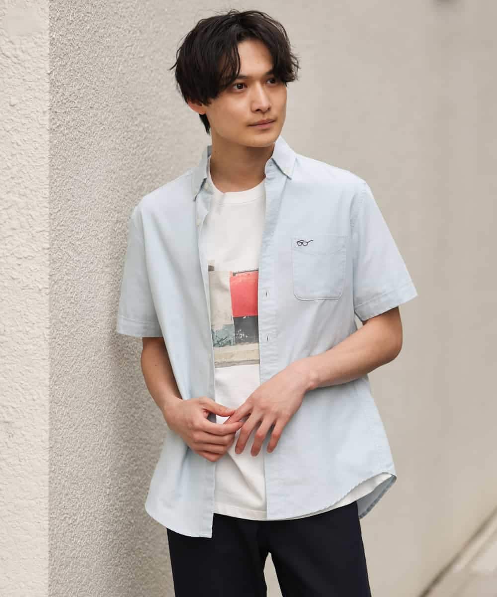 KHBGP43039 a.v.v MEN(アー・ヴェ・ヴェ) 【S-XXL】オックス半袖シャツ ライトブルー