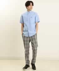KHBGP43039 a.v.v MEN(アー・ヴェ・ヴェ) 【S-XXL】オックス半袖シャツ ライトブルー
