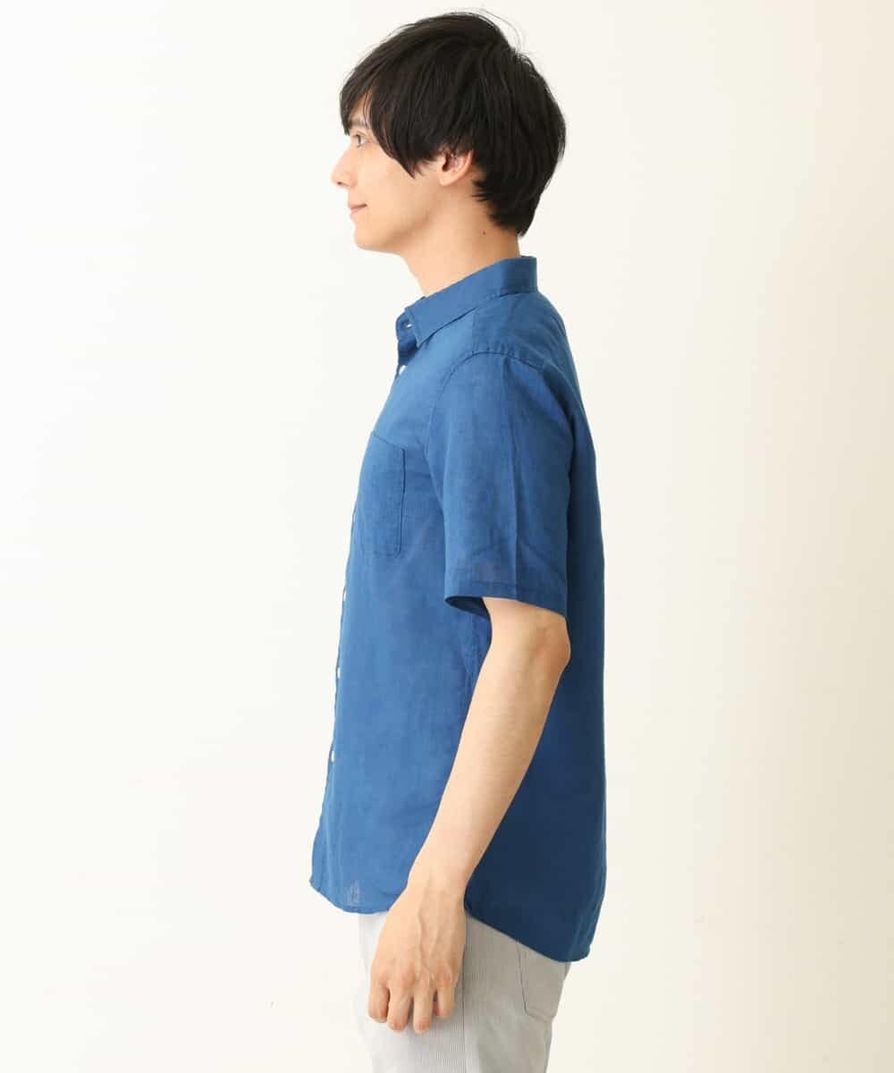 KHBGP74039 a.v.v MEN(アー・ヴェ・ヴェ) 【S-XXL】ハイブリッドリネン半袖シャツ ブルー