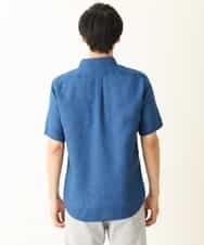 KHBGP74039 a.v.v MEN(アー・ヴェ・ヴェ) 【S-XXL】ハイブリッドリネン半袖シャツ ブルー