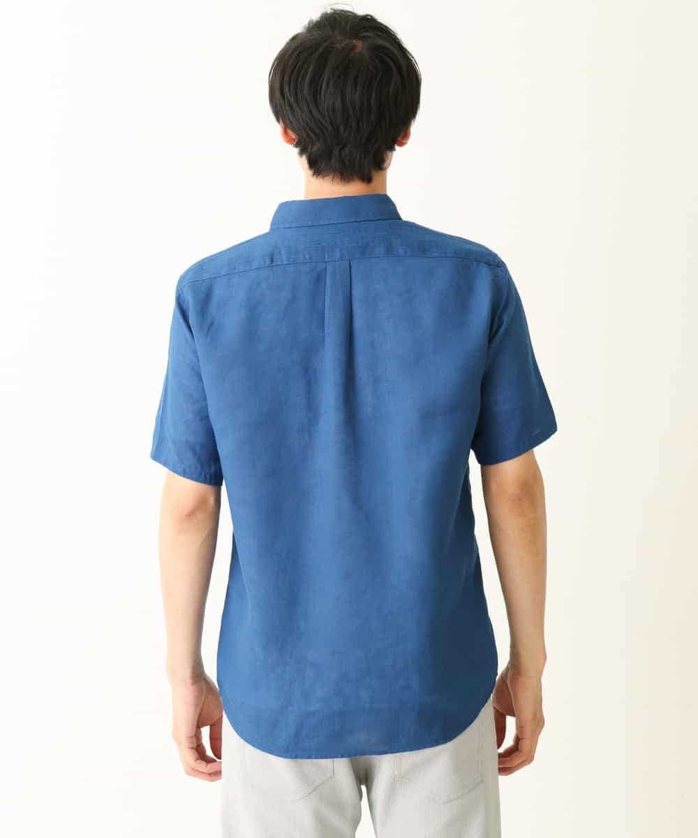 KHBGP74039 a.v.v MEN(アー・ヴェ・ヴェ) 【S-XXL】ハイブリッドリネン半袖シャツ ブルー