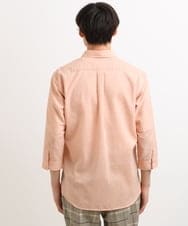 KHBGS30044 a.v.v MEN(アー・ヴェ・ヴェ) 【接触冷感/防シワ】さらさらリネン混レギュラーカラーシャツ（7分袖） オレンジ