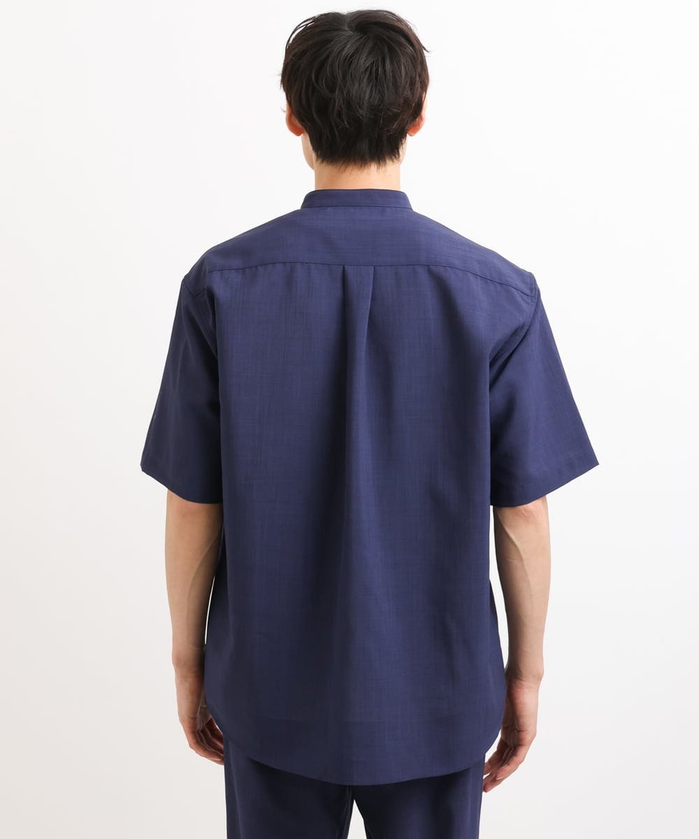 KHBGS42049 a.v.v MEN(アー・ヴェ・ヴェ) 【速乾/接触冷感】リライト バンドカラーシャツ(セットアップ可） ブルー