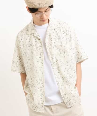 KHBGS49059 a.v.v MEN 線画タッチプリント五分袖シャツ
