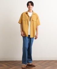 KHBGS53049 a.v.v MEN(アー・ヴェ・ヴェ) 【接触冷感/S-XXL】リライト Wポケットシャツ（セットアップ可） イエロー