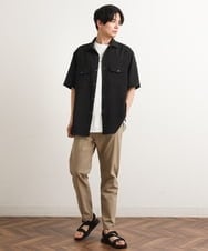 KHBGS53049 a.v.v MEN(アー・ヴェ・ヴェ) 【接触冷感/S-XXL】リライト Wポケットシャツ（セットアップ可） イエロー