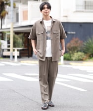 KHBGS53049 a.v.v MEN(アー・ヴェ・ヴェ) 【接触冷感/S-XXL】リライト Wポケットシャツ（セットアップ可） イエロー