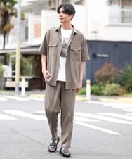 KHBGS53049 a.v.v MEN(アー・ヴェ・ヴェ) 【接触冷感/S-XXL】リライト Wポケットシャツ（セットアップ可） イエロー